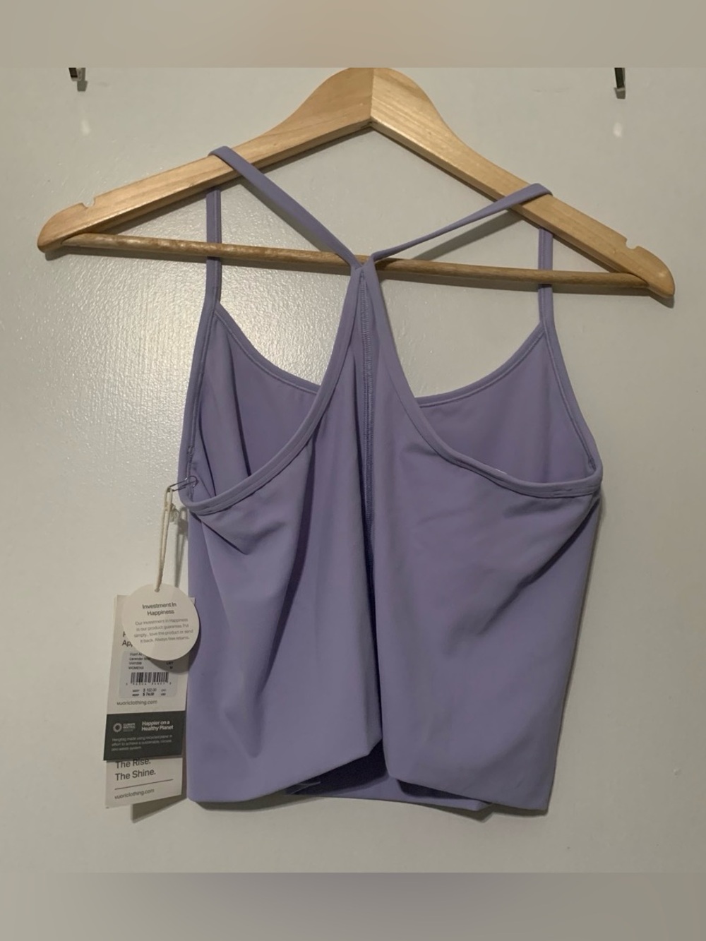 Vuori All the Feels Strappy Tank Top in Lavender Mist - Picture 2 of 3